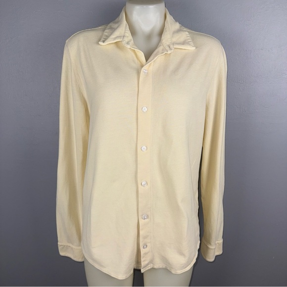 Vince. Shirt Button Up Women’s M Soft Yellow 100%. Cotton Long Sleeve - Picture 2 of 7